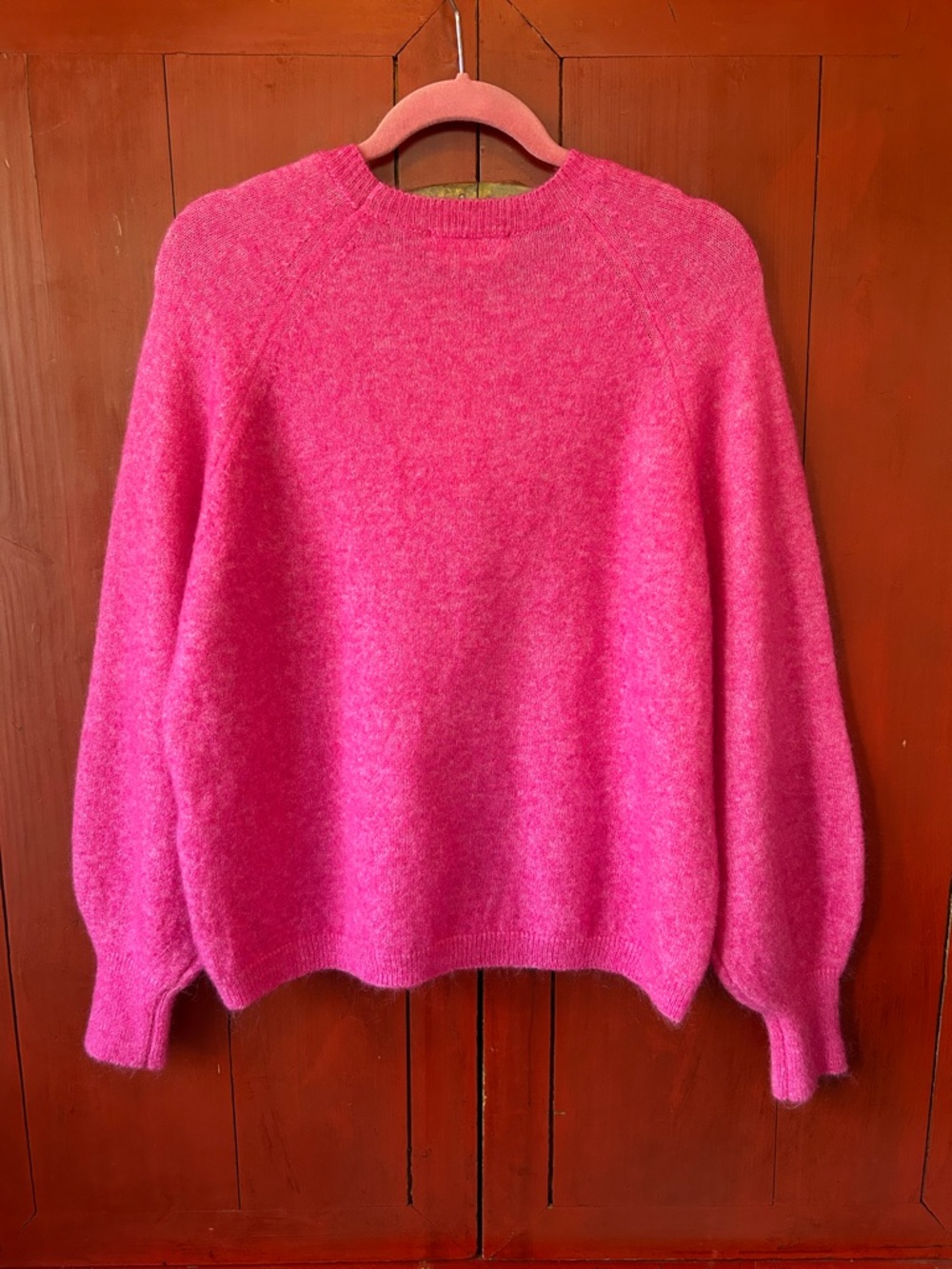 NWT Sezane Louise Jumper Mohair Wool Knit Sweater in Magnolia Pink Size Large - Picture 5 of 6